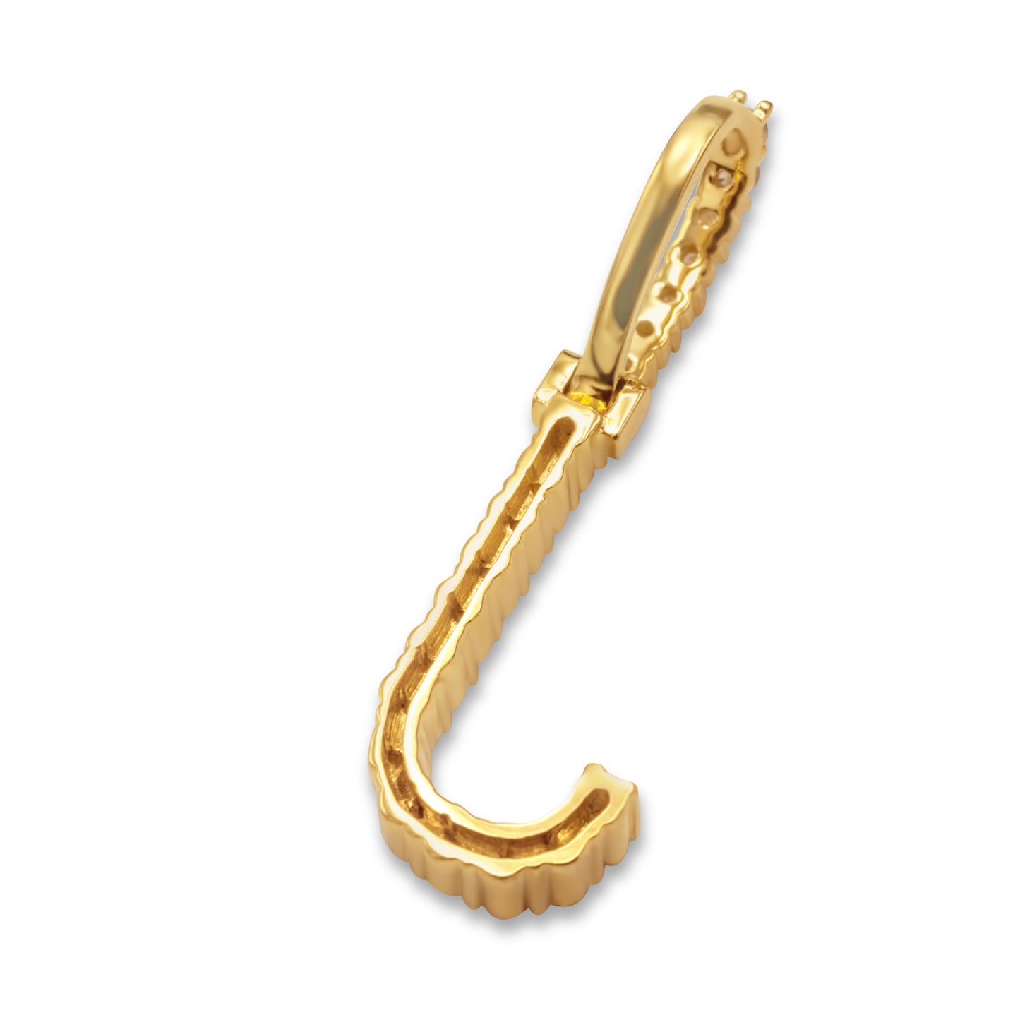 10K Yellow Gold Letter J Pendant 0.38ctw