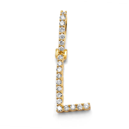 10K Yellow Gold Letter L Pendant 0.36ctw