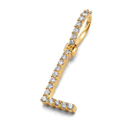 10K Yellow Gold Letter L Pendant 0.36ctw