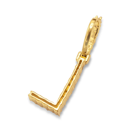 10K Yellow Gold Letter L Pendant 0.36ctw