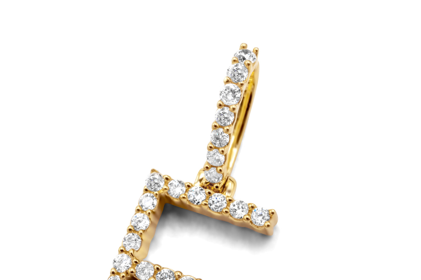 10K Yellow Gold Letter F Pendant 0.37ctw