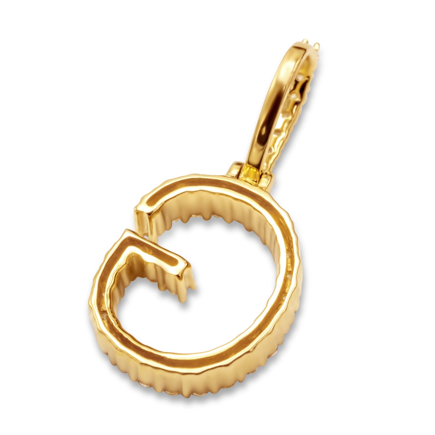 10K Yellow Gold Letter G Pendant 0.58ctw