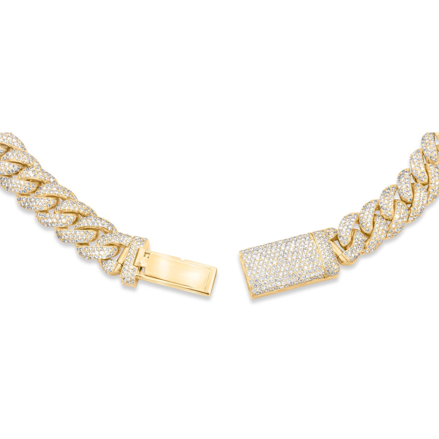 10k Yellow Gold Diamond Cuban Chain 32.00 ctw