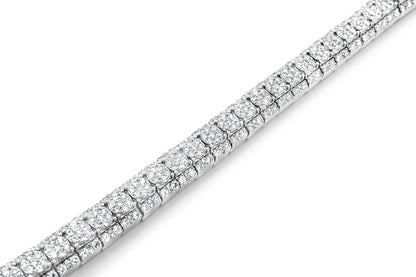 14k White Gold Cluster Bracelet