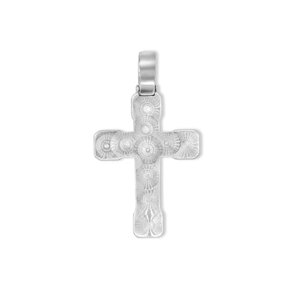 14k White Gold Baguette Diamond Cross 4.80ctw