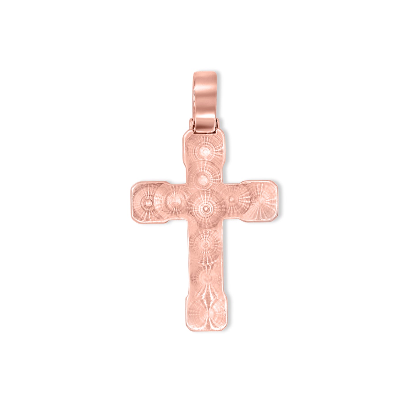 14k Rose Gold Baguette Diamond Cross 4.80ctw