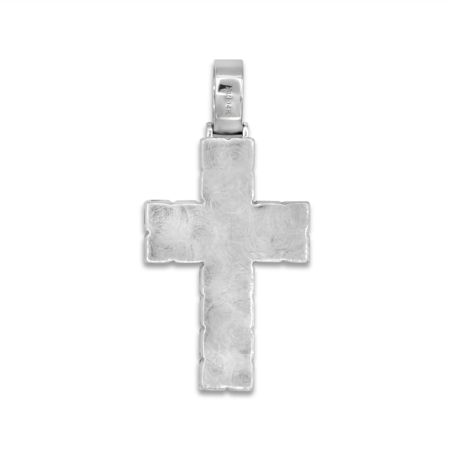 14k Rose White Baguette Diamond Cross 6.50 ctw