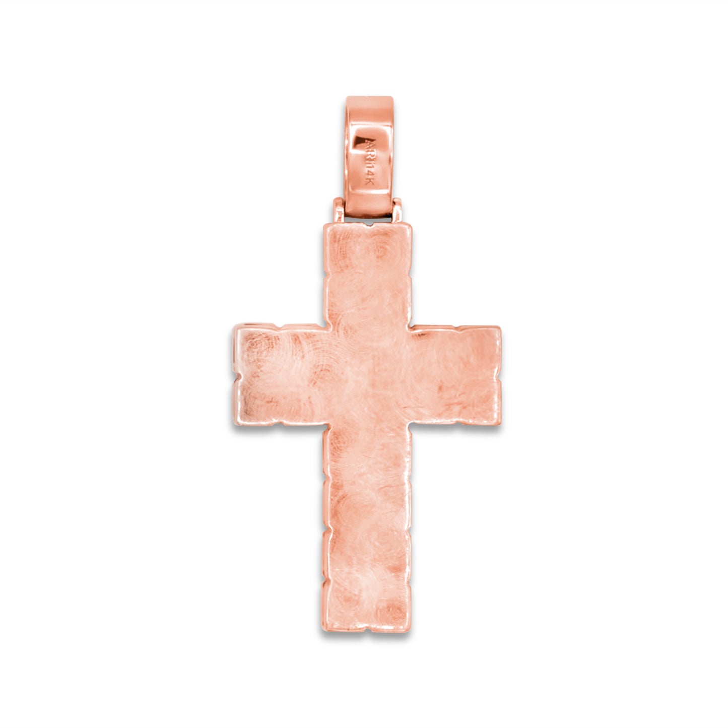 14k Rose Gold Baguette Diamond Cross 6.5ctw