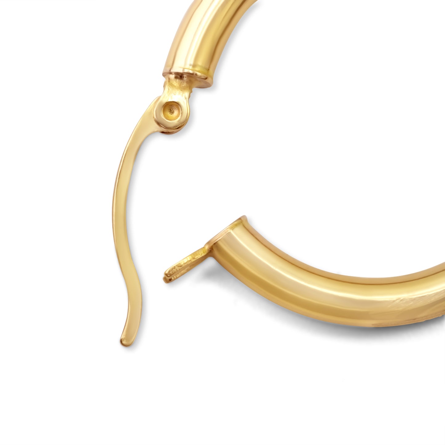 14k Yellow Gold Hoop Earrings 1 inch