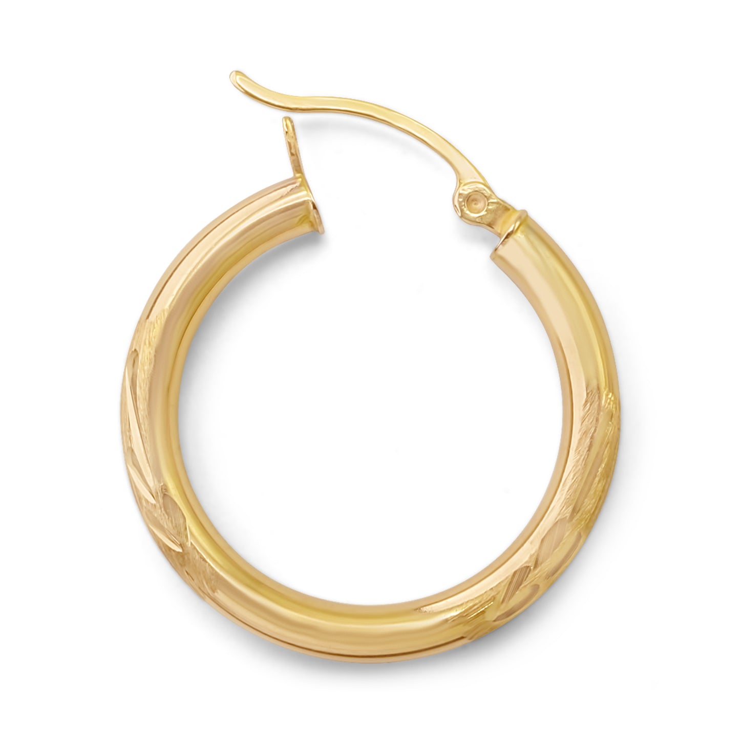 14k Yellow Gold Hoop Earrings 1 inch