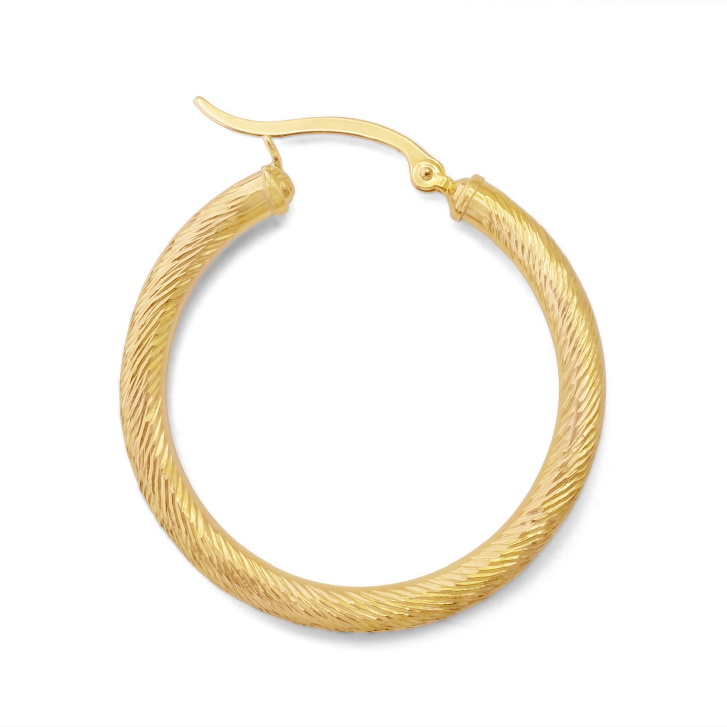 14k Yellow Gold Hoop Earrings 1.4 inch