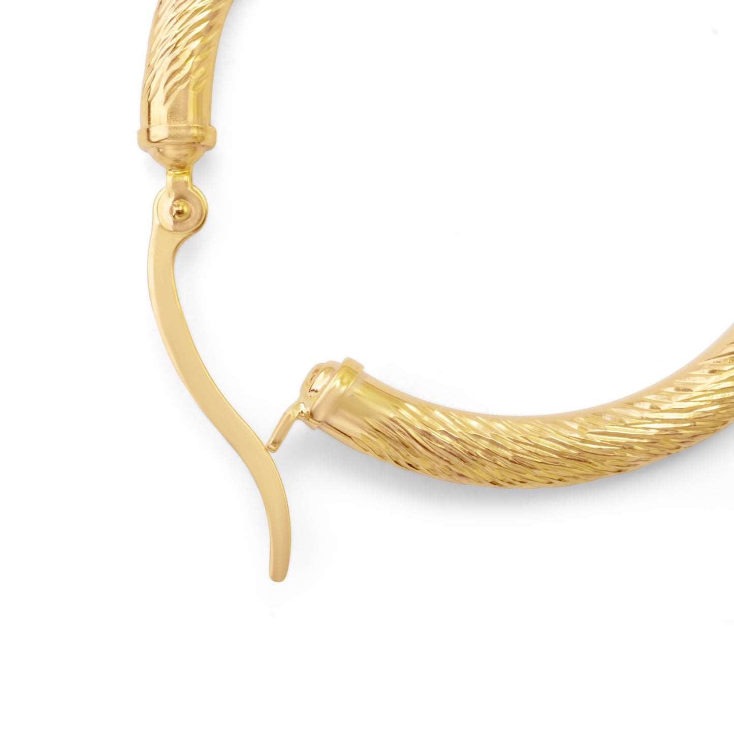 14k Yellow Gold Hoop Earrings 1.4 inch