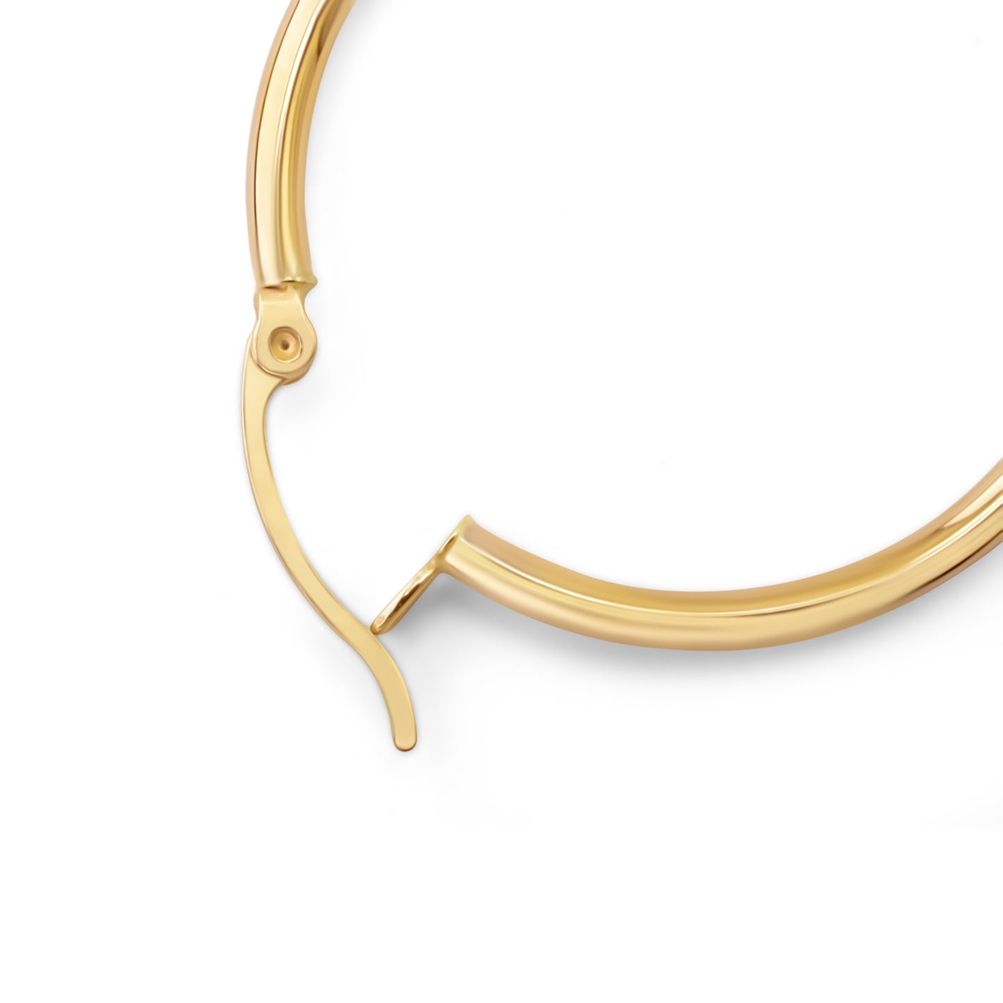 14k Yellow Gold Hoop Earrings 1.4 inches