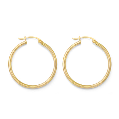 10k Yellow Gold Hoop Earrings 1.4 inches