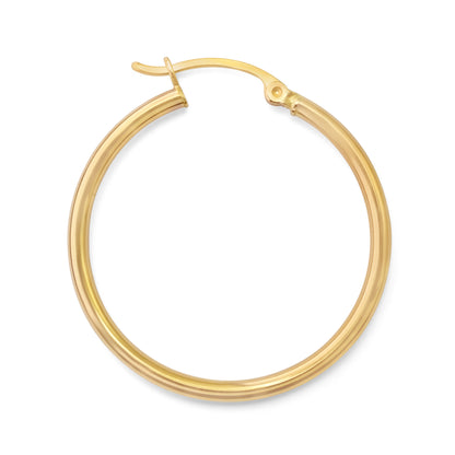 10k Yellow Gold Hoop Earrings 1.4 inches