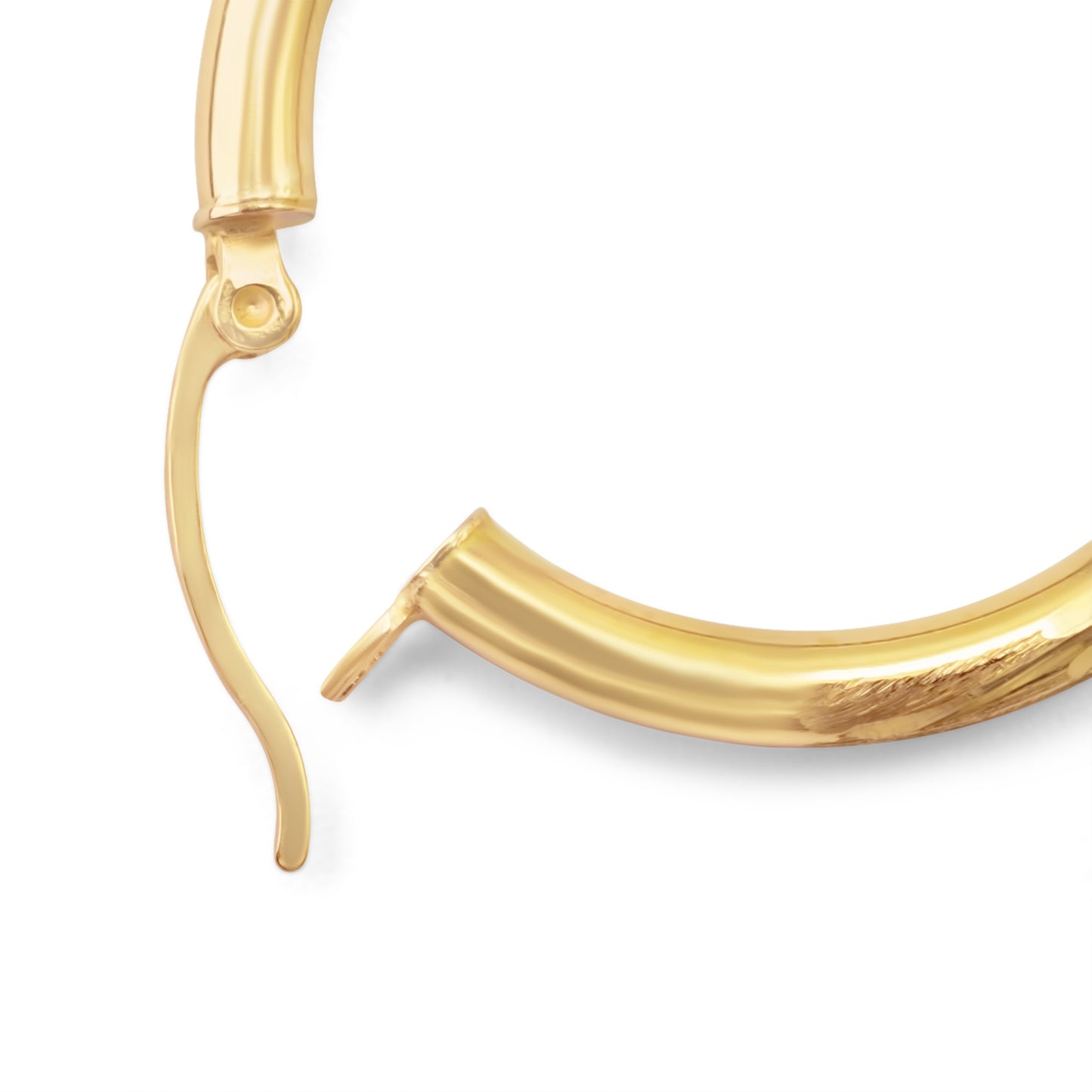 10K Yellow Gold Hoop Earrings 1.25 inches