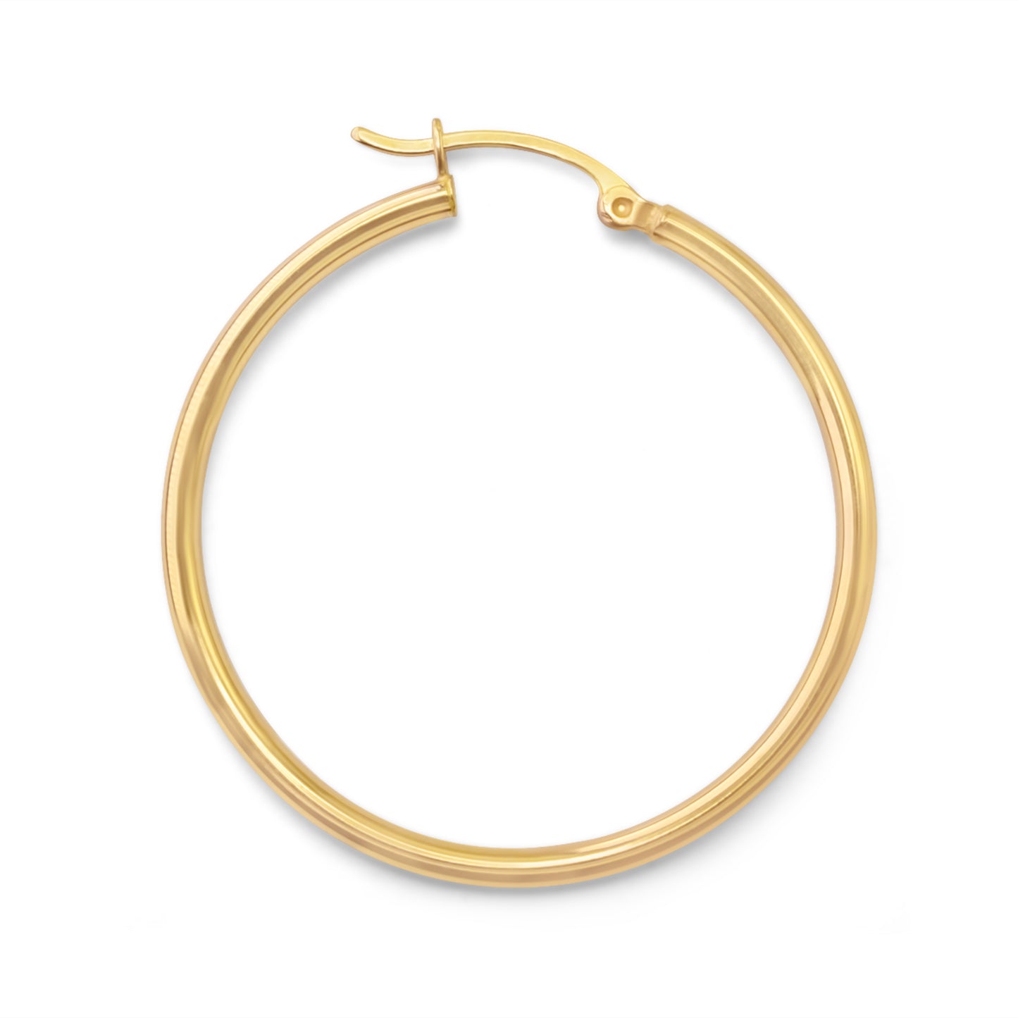 14K Yellow Gold Hoop Earrings 1.45 inches