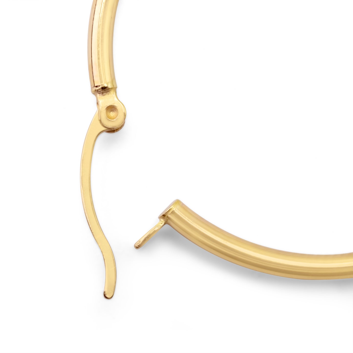 14K Yellow Gold Hoop Earrings 1.45 inches