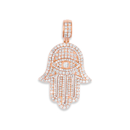 14k Rose Gold Diamond Hamsa 2.90ctw