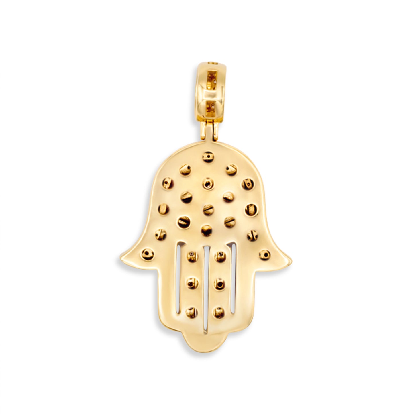 14k Yellow Gold Diamond Hamsa 2.90ctw