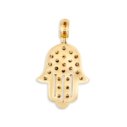 14k Yellow Gold Diamond Hamsa 2.90ctw