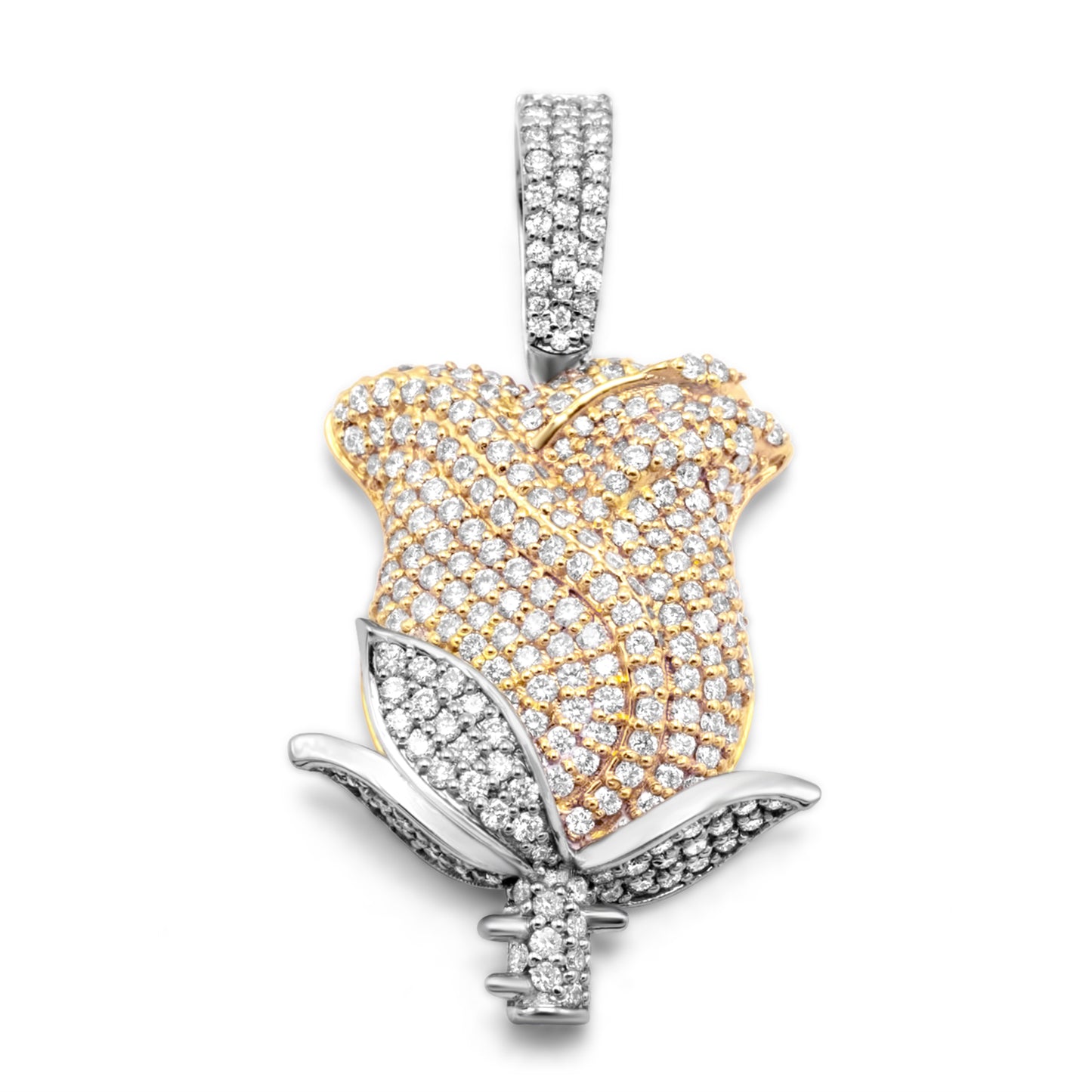 10K Diamond Rose Pendant 1.35CTW