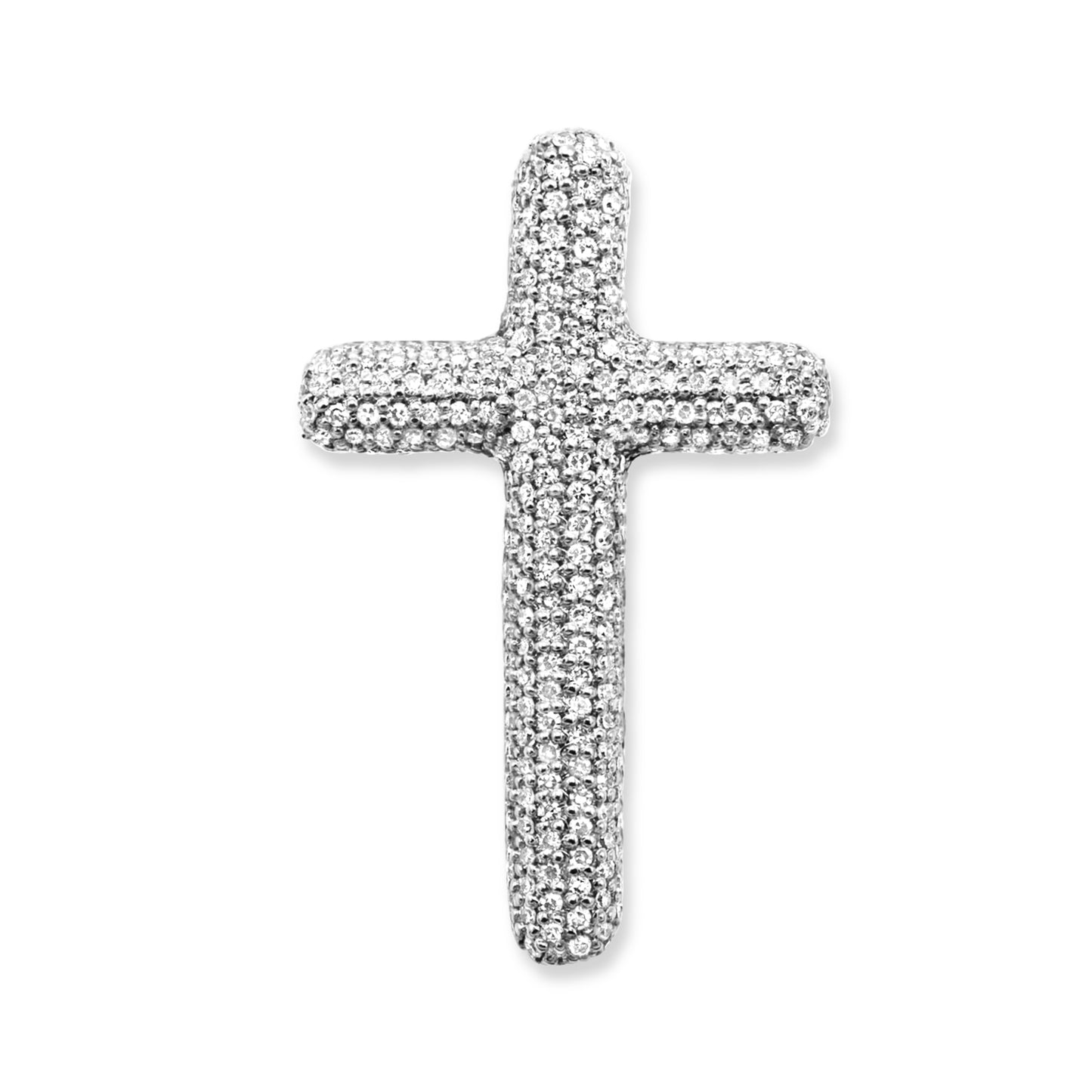 10K White Gold Cross Diamond Pendant 0.81CTW