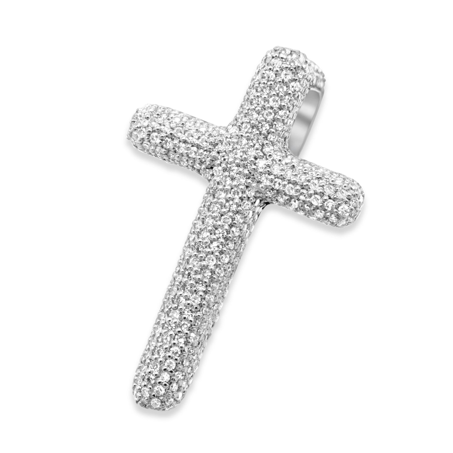 10K White Gold Cross Diamond Pendant 0.81CTW