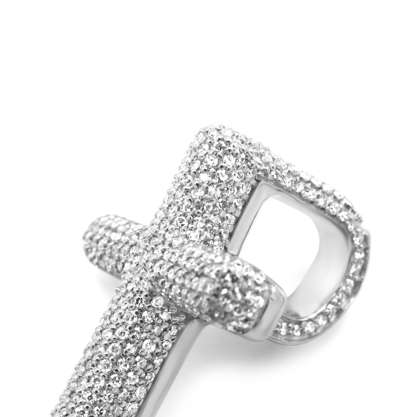 10K White Gold Cross Diamond Pendant 0.81CTW