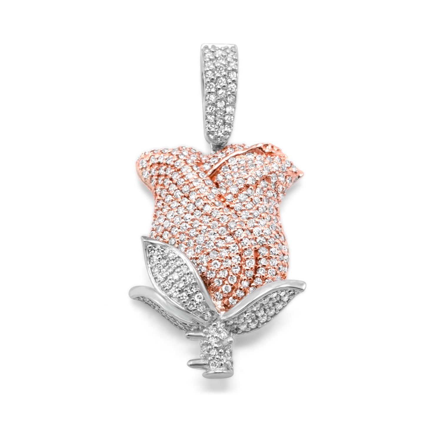 10K Diamond Rose Pendant 1.35CTW