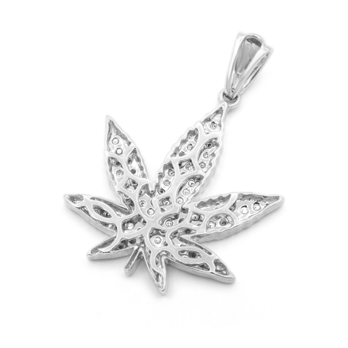 10k Solid Gold Zaza Leaf Diamond Pendant 0.49ctw