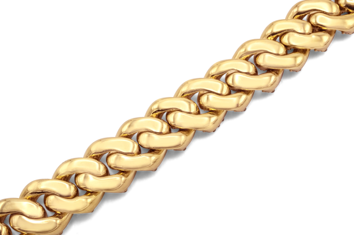 14k Yellow Gold Cuban Link Diamond Bracelet 8mm 4.65ctw