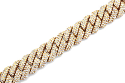 14k Yellow Gold Cuban Link Diamond Bracelet 8mm 2.70ctw