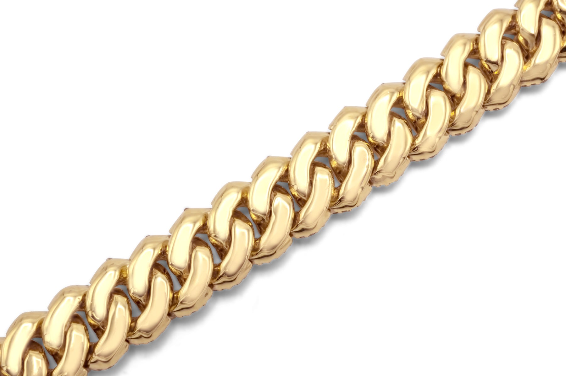 14K Hollow Yellow Gold Miami Cuban Link Bracelet 8mm - NYC Luxury