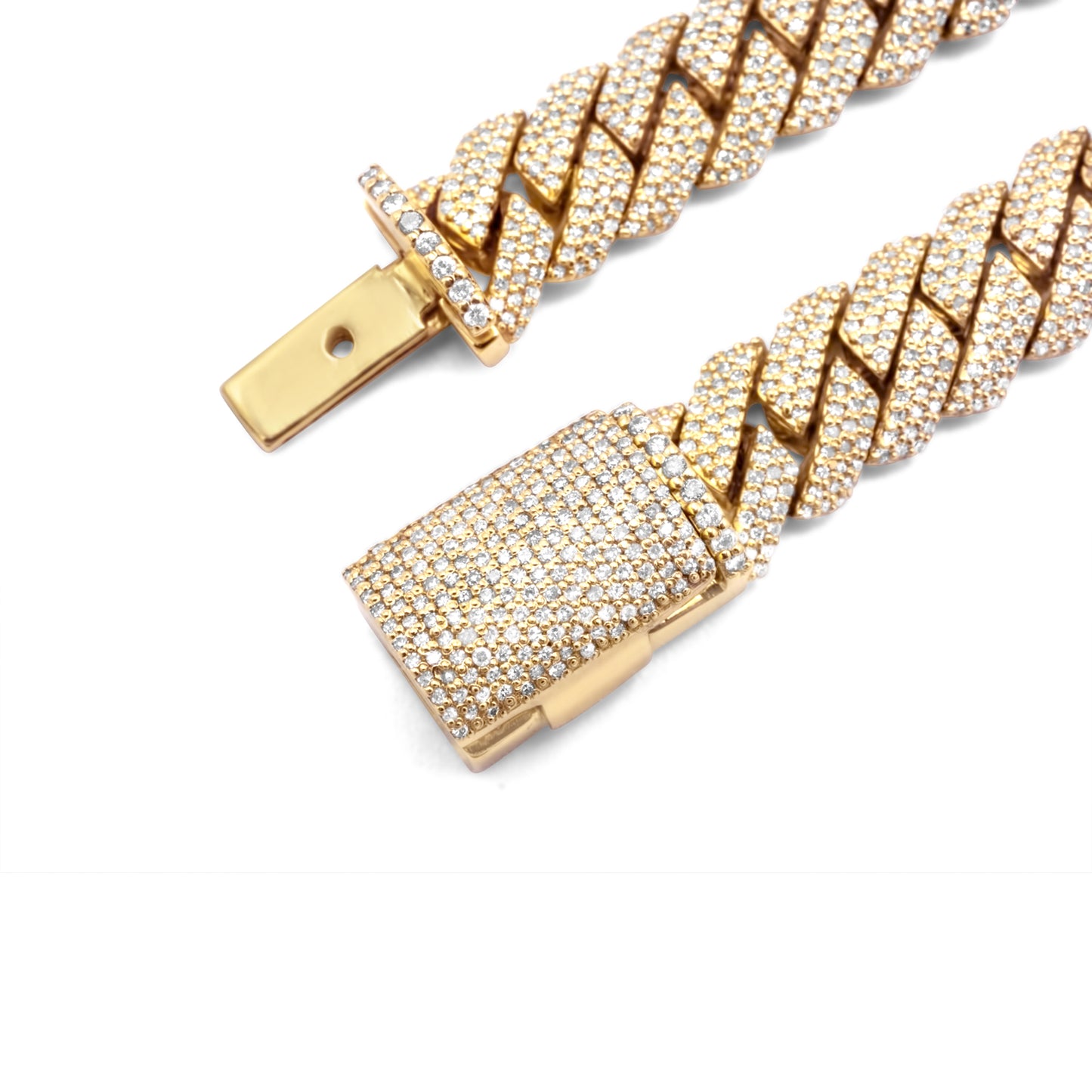 14k Yellow Gold Cuban Link Diamond Bracelet 8mm 2.70ctw