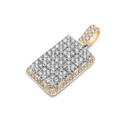 14k Yellow Gold Diamond Dog Tag 4.69ctw