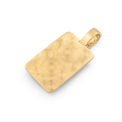 14k Yellow Gold Diamond Dog Tag 4.69ctw