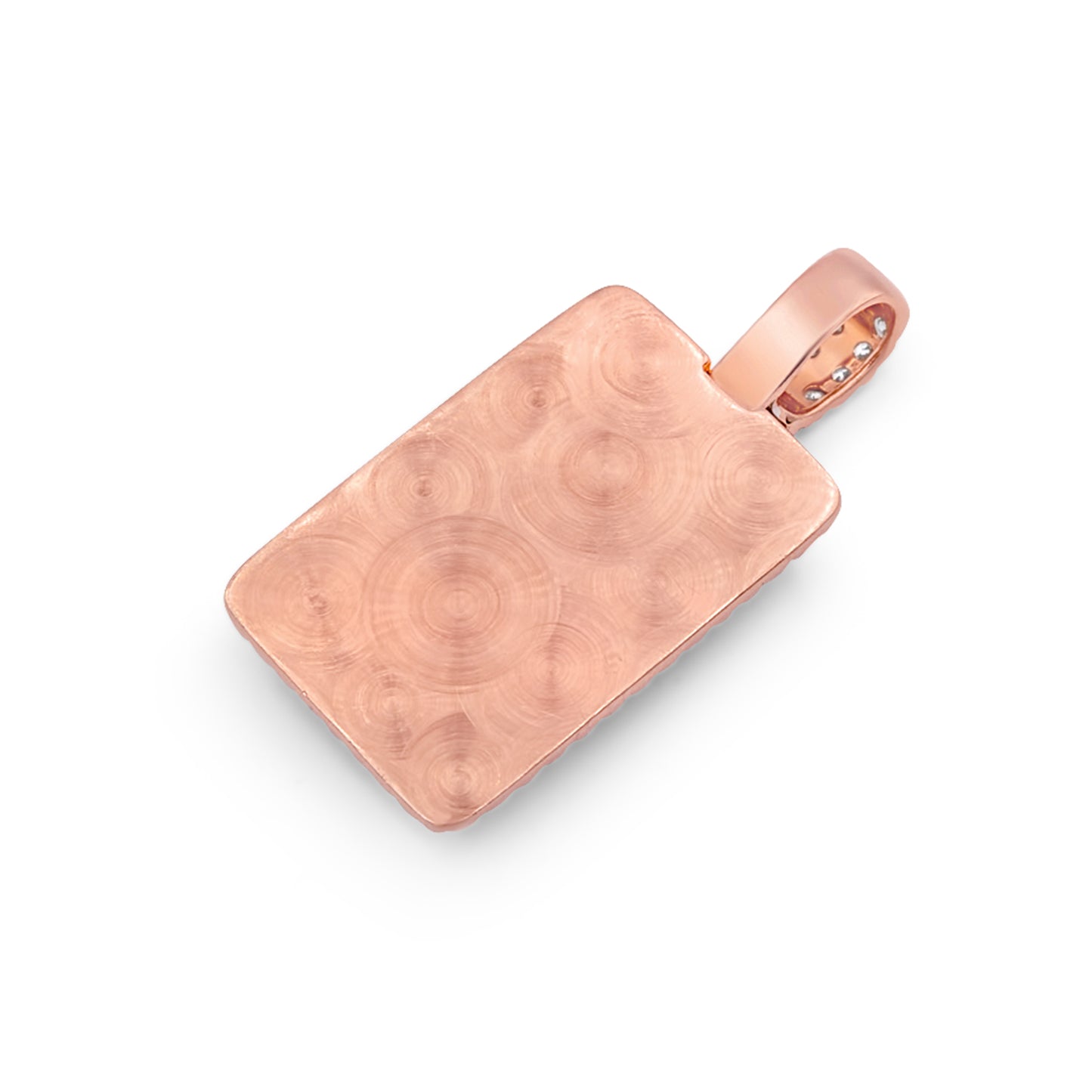 14k Rose Gold Diamond Dog Tag 4.69ctw