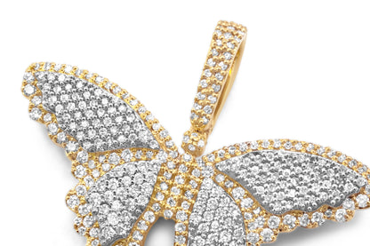 10k Yellow Gold Diamond Butterfly Pendant 0.75 ctw