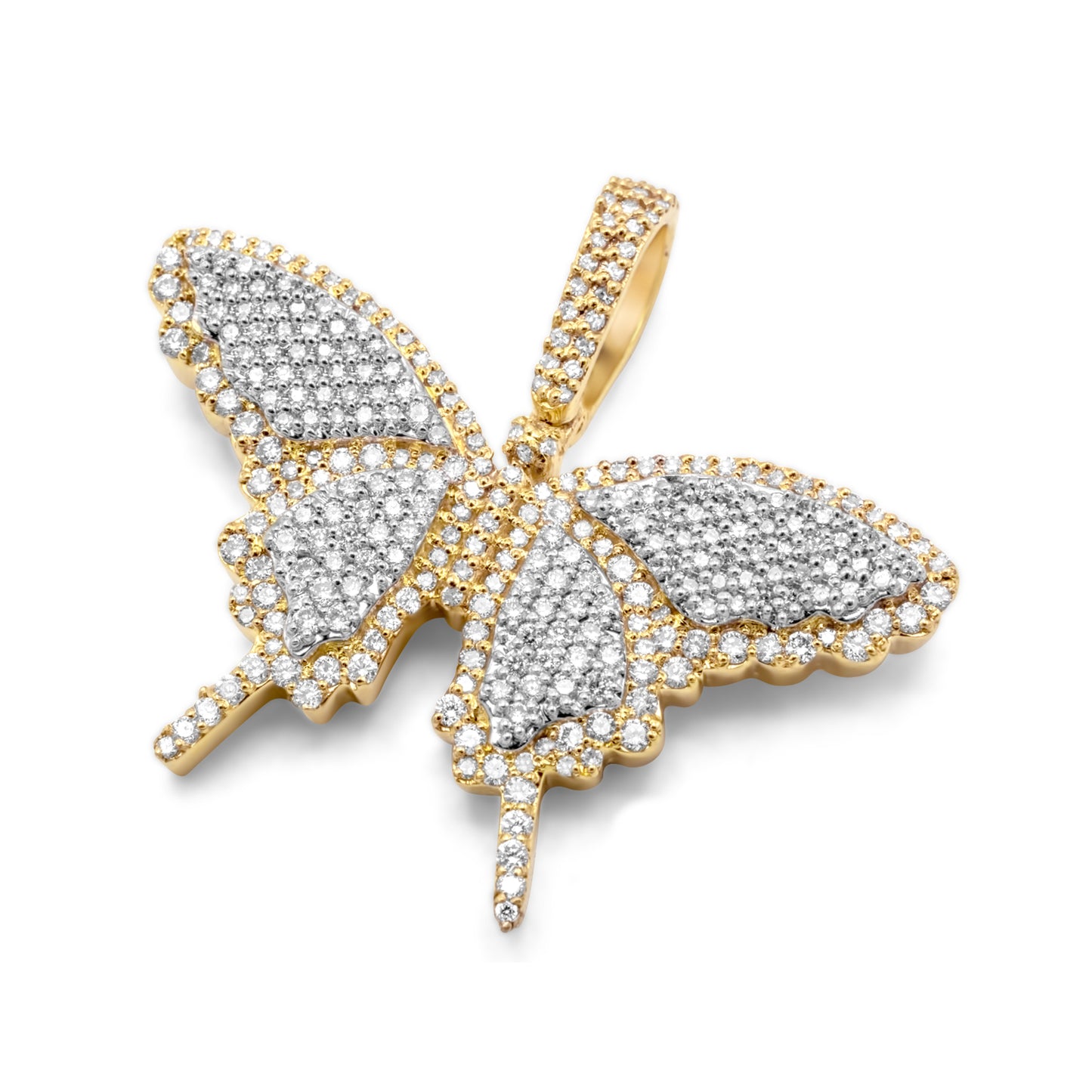 10k Yellow Gold Diamond Butterfly Pendant 0.75 ctw