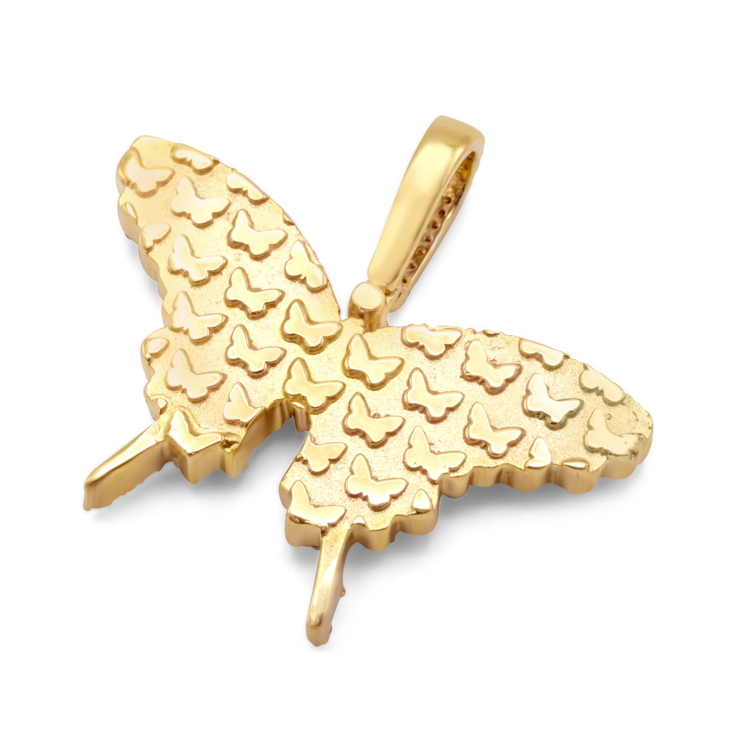 10k Yellow Gold Diamond Butterfly Pendant 0.75 ctw