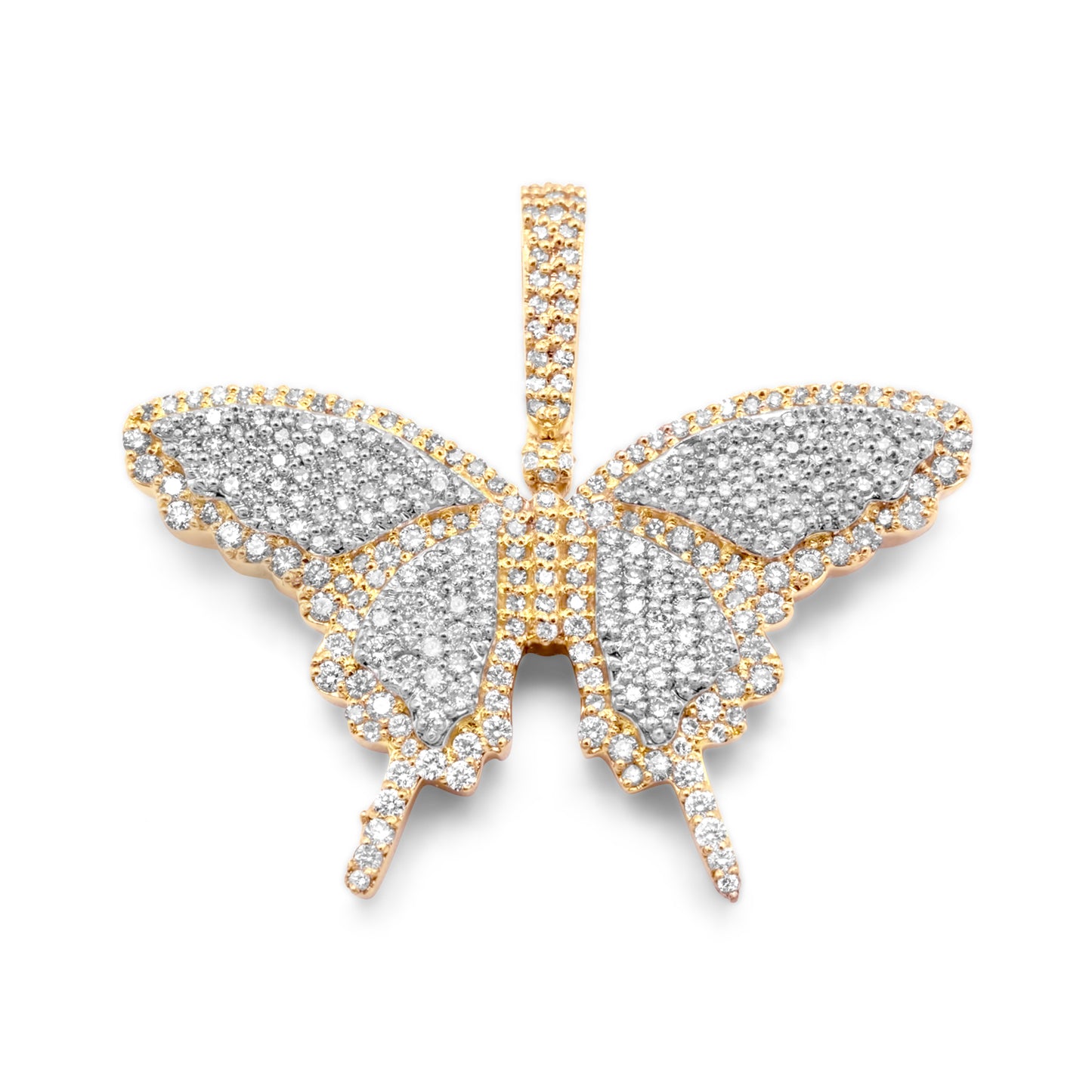 10k Yellow Gold Diamond Butterfly Pendant 0.75 ctw