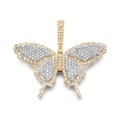 10k Yellow Gold Diamond Butterfly Pendant 0.75 ctw