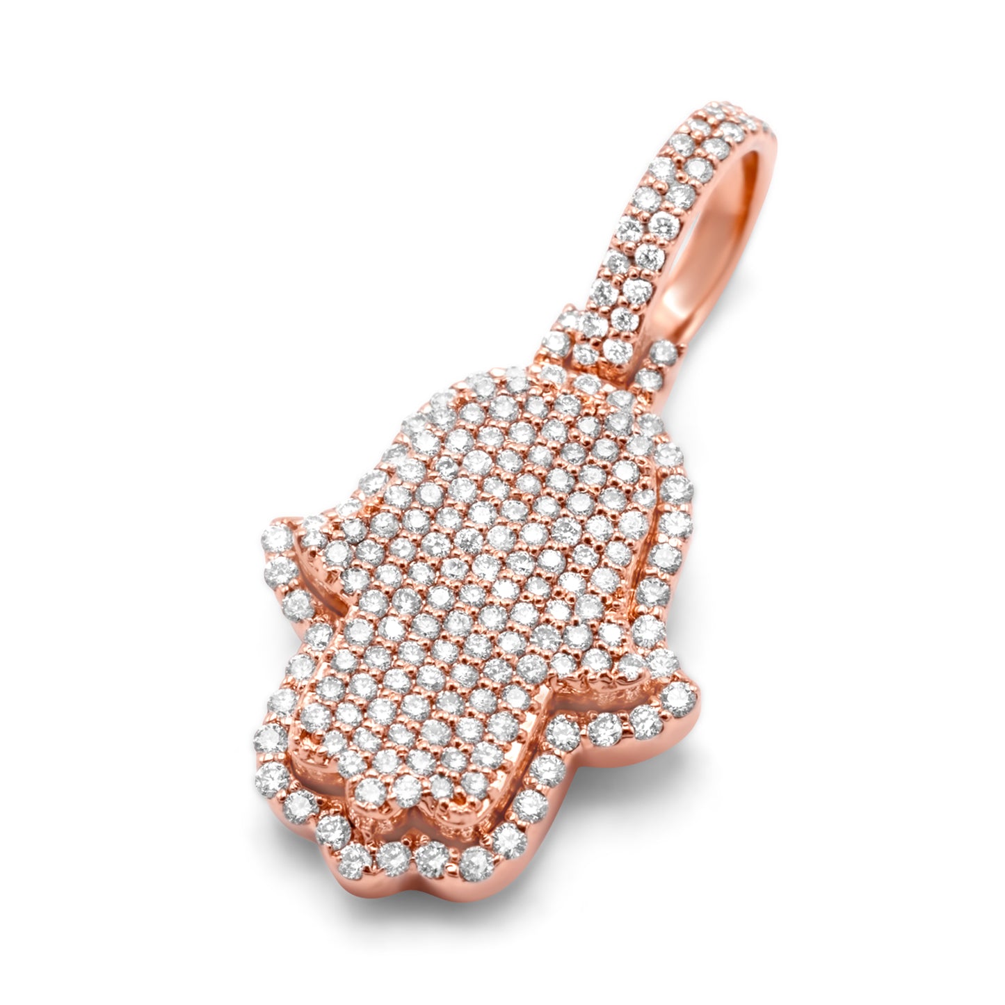 10k Rose Gold Diamond Hamsa 0.81ctw