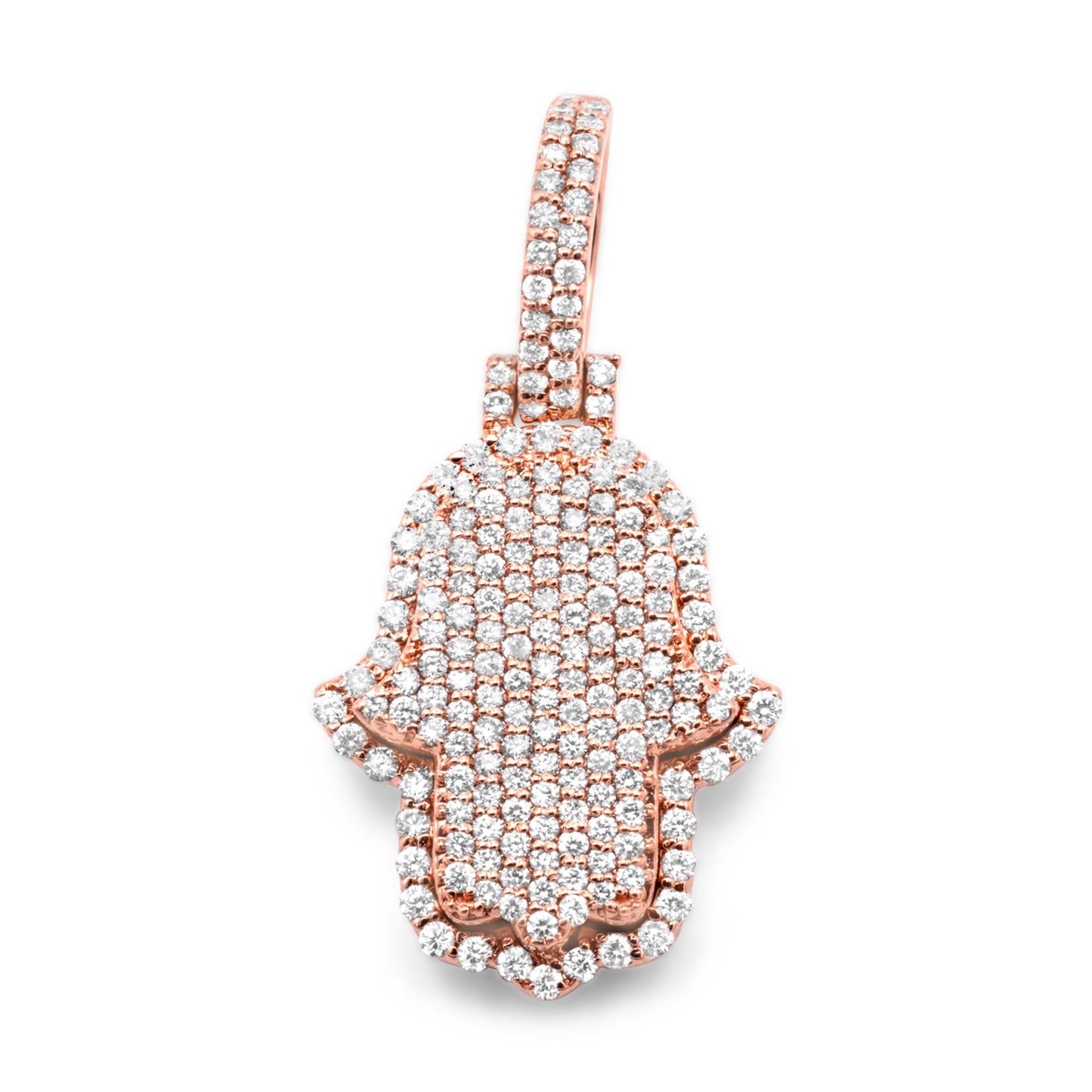 10k Rose Gold Diamond Hamsa 0.81ctw