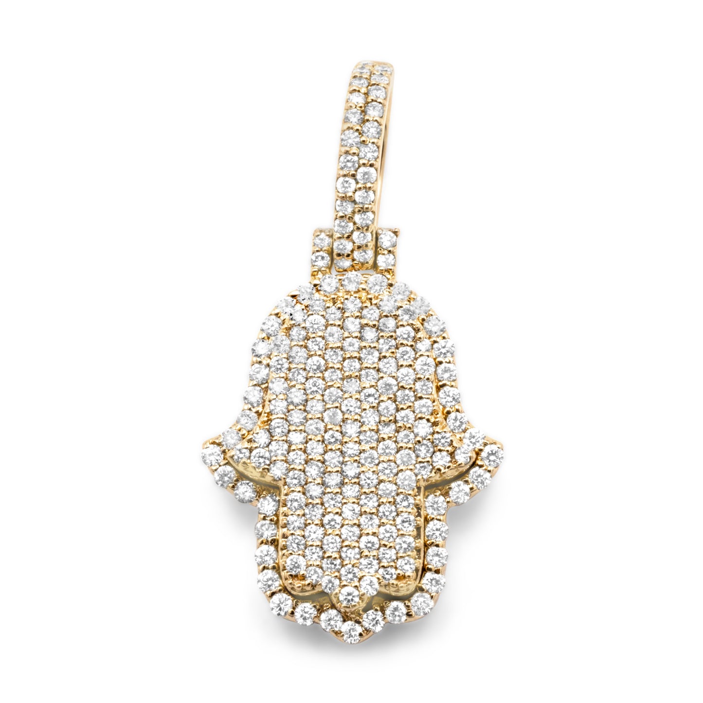 10k Yellow Gold Diamond Hamsa 0.81ctw