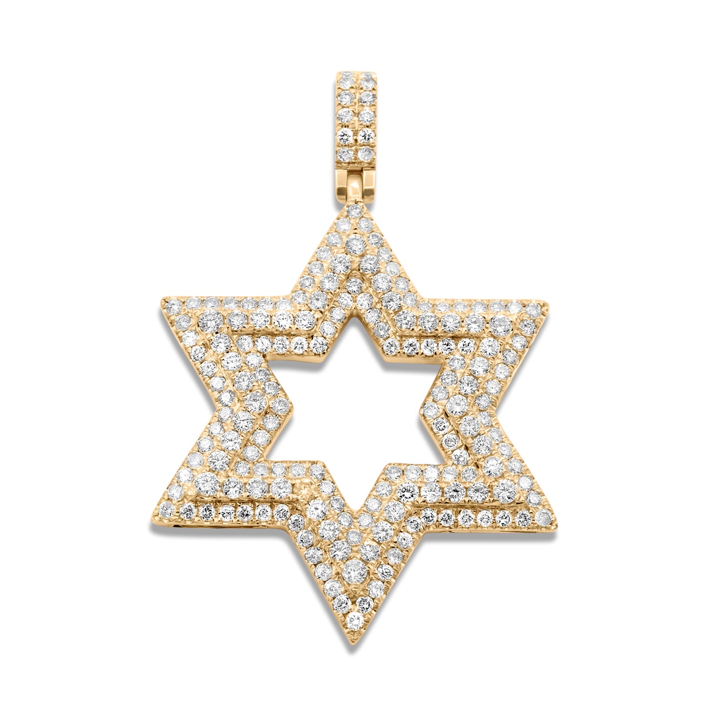 14k Yellow Gold Diamond Star Of David 1.87ctw