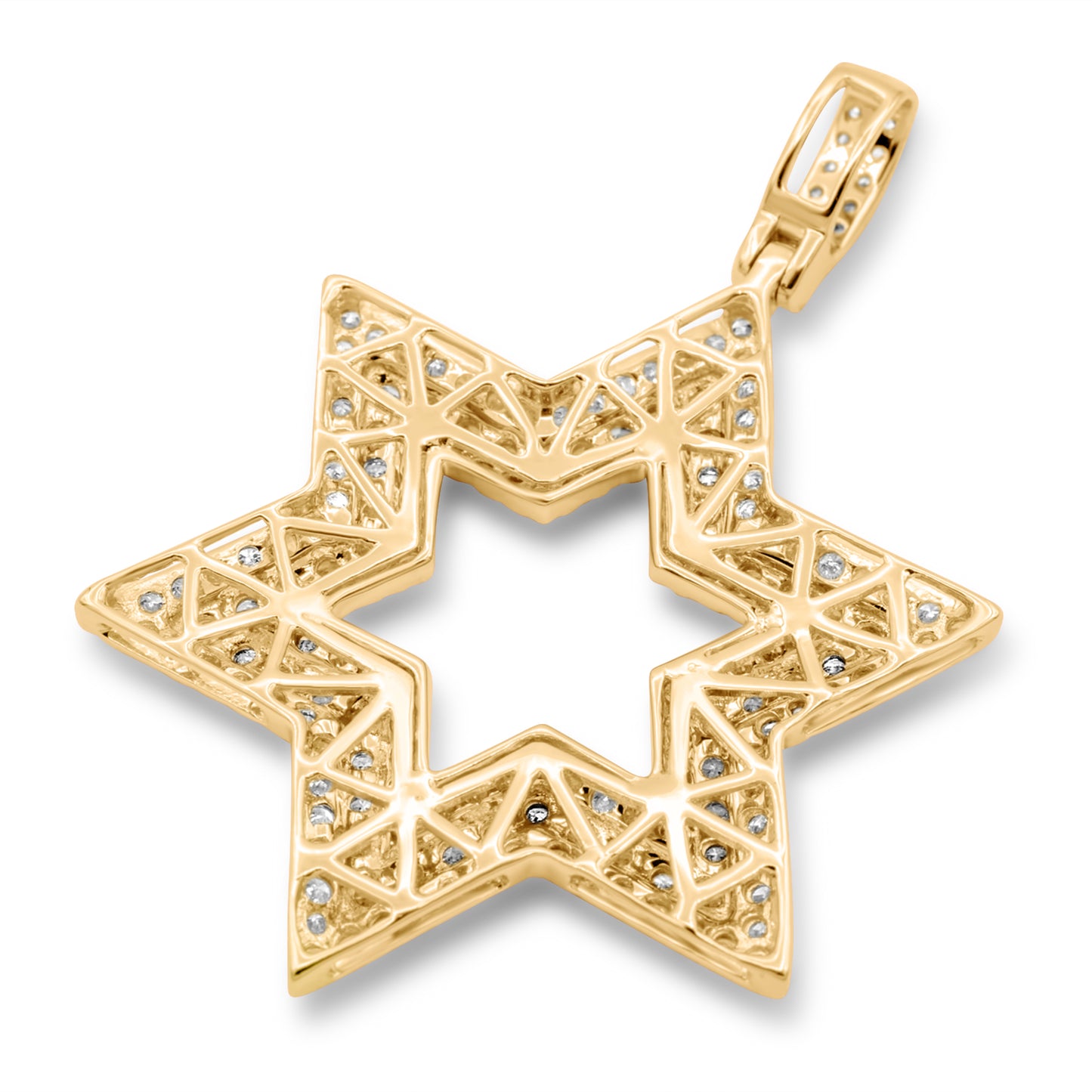 14k Yellow Gold Diamond Star Of David 1.87ctw