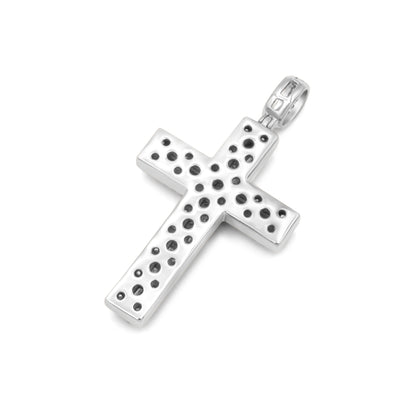 14k White Gold Diamond Cross 3.30ctw