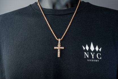 14k Rose Gold Cross Pendant 1.68ctw